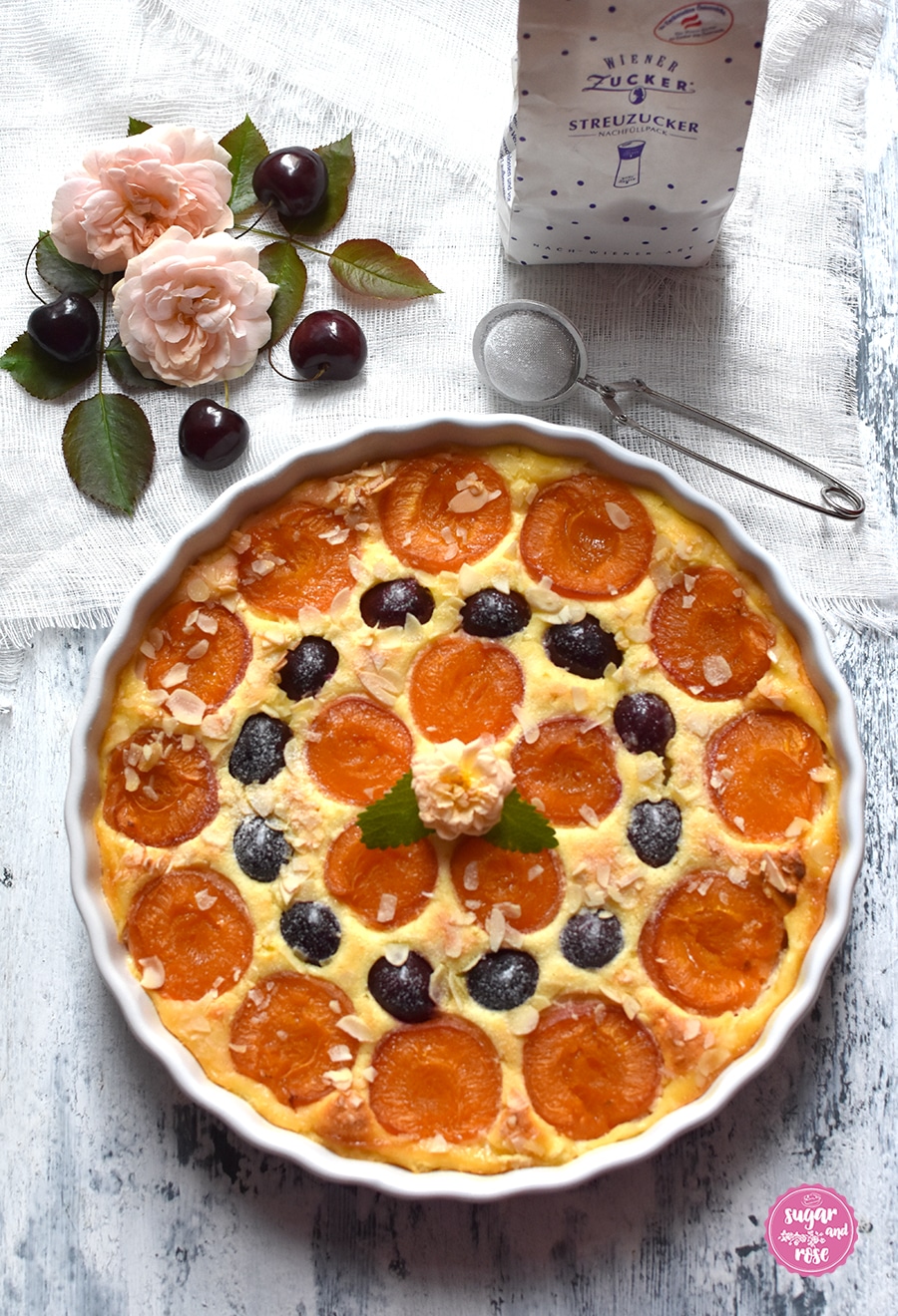 Marillen-Kirsch-Topfenkuchen-Wiener-Zucker