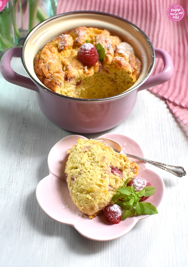 Hirseauflauf in rosa Riess-Emaille-Topf