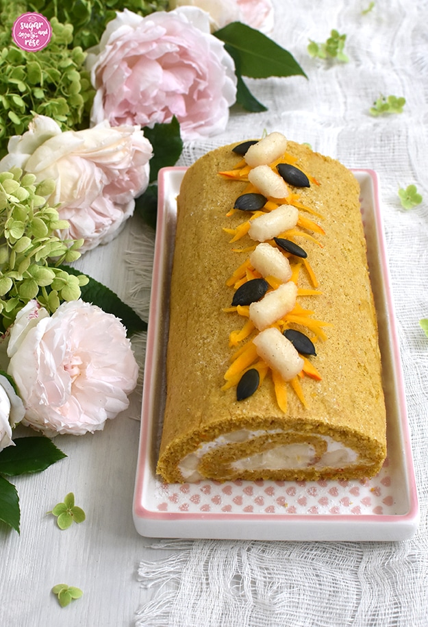 Kürbisroulade mit Birnenfüllung