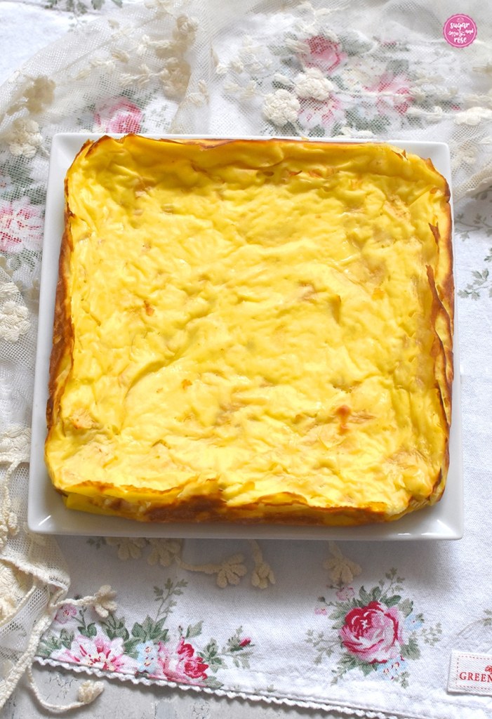 Quadratischer Skyr-Apfelkuchen